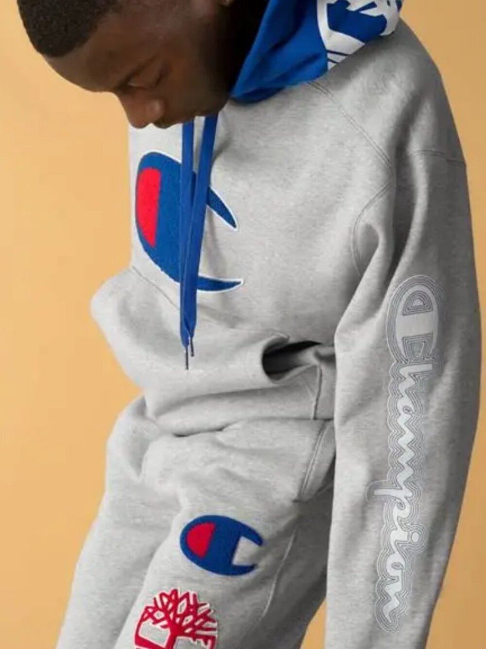 Champion x Timberland Hoodie Sz Small *Read Description-Repaired*